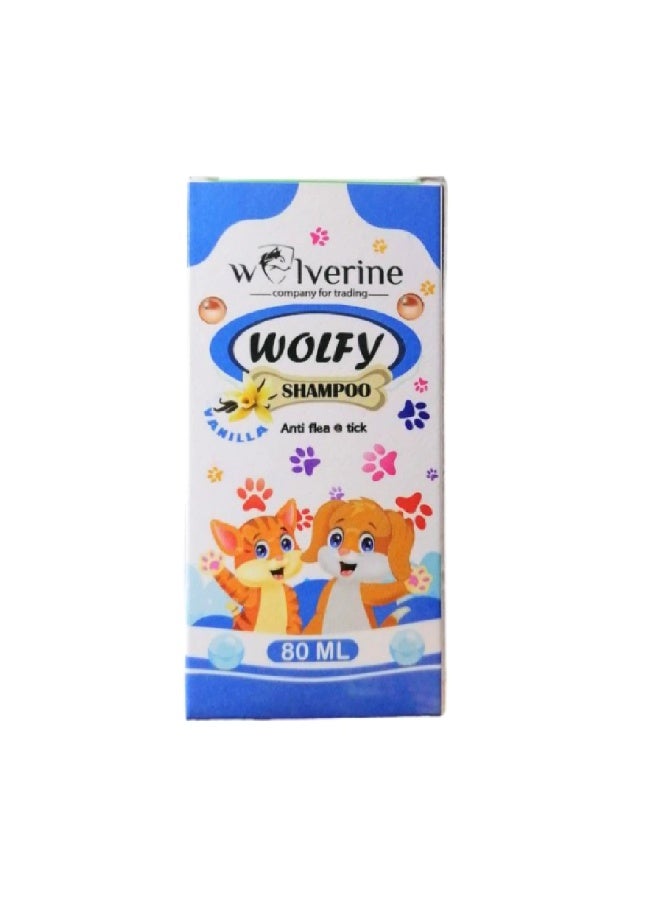 وولفرين وولفي شامبو مضاد للبراغيث والقراد برائحة الفانيليا  80 مل - Image 1